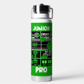 ジュニアテニス選手のTシャツ ウォーターボトル (背面)