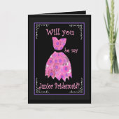 ジュニアブライドメイド結婚式招待状ピンクガウン 招待状 (正面)