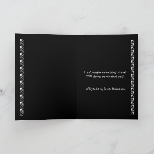 ジュニアブライドメイド結婚式招待状ピンクガウン 招待状 (内部)