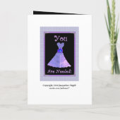 ジュニアブライドメイド結婚式招待状ピンクガウン 招待状 (裏面)