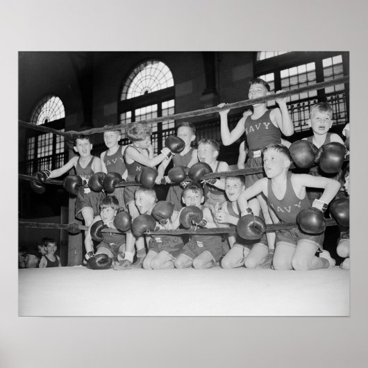 ジュニアボクシング、1939年。ヴィンテージ写真 ポスター (正面)