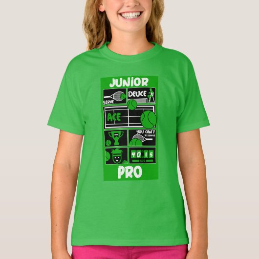 ジュニア女子テニス選手Tシャツ Tシャツ (正面)