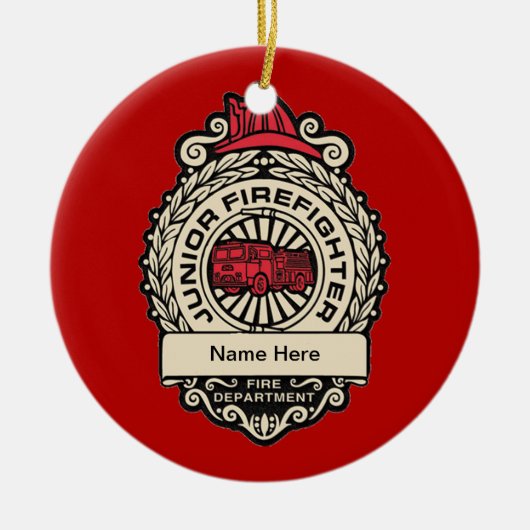 ジュニア消防士バッジ セラミックオーナメント (正面)
