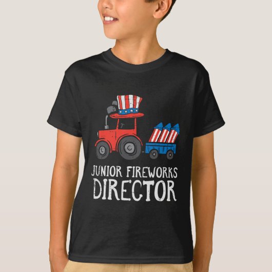 ジュニア花火ディレクターTractor 4Th Of 7月ボーイズ Tシャツ (正面)