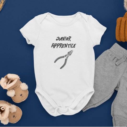 ジュニア見習いプライヤー電気技師スパーキー ベビーボディスーツ
