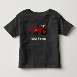 ジュニア農家とレッドローダトラクタ トドラーTシャツ