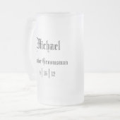 ジュニア・パーソナライズされたグルームスマン・マグ フロストグラスビールジョッキ (正面左)