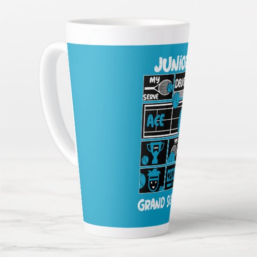 ジュニア・ボーイズ・テニス選手 カフェラテマグ (左アングル)