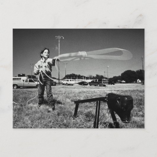 ジュニア・ロデオ、女の子(7-9)使用方法の練習 ポストカード (正面)