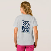 ジュニア Jr. ブライズメイド、ウェディングパーティー、ネイビーブルー Tシャツ (裏面フル)