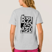 ジュニア Jr. ブライズメイド、ウェディングパーティー Tシャツ (裏面)