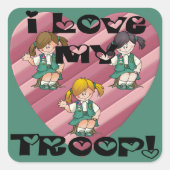 ジュニアIが私の部隊のハートを愛 スクエアシール (正面)