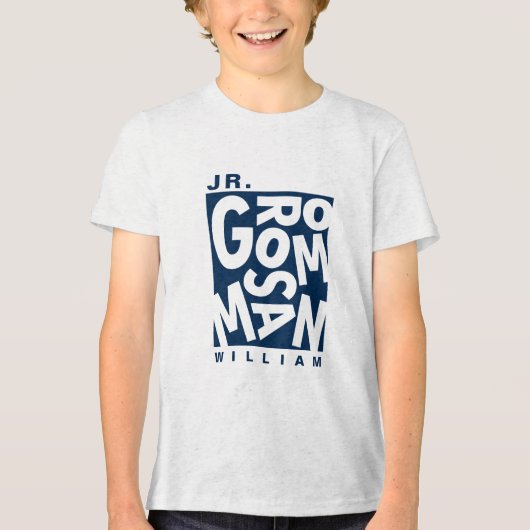 ジュニアJr. ブライズマン, ウェディングパーティー, ネイビーブルー トライブレンドTシャツ (正面)