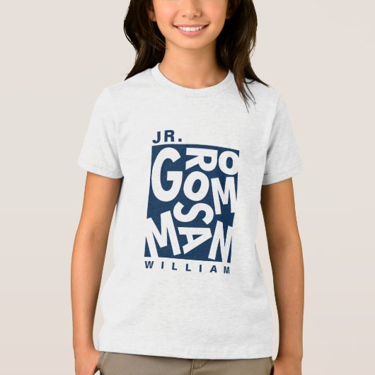 ジュニアJr. ブライズマン, ウェディングパーティー, ネイビーブルー トライブレンドTシャツ (正面)