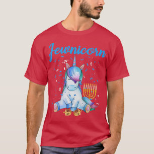 ジュニコーンジューユニコーンかわいいハヌッカパジャマスチャヌック Tシャツ