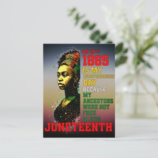 ジュニティーン1865 私の独立記念日 パン・アフリカ ポストカード (スタンド正面)