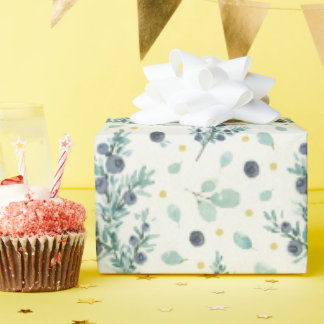 ジュニパーと果実のパターン ラッピングペーパー