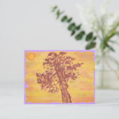 ジュニパーの木の夕日 ポストカード (スタンド正面)