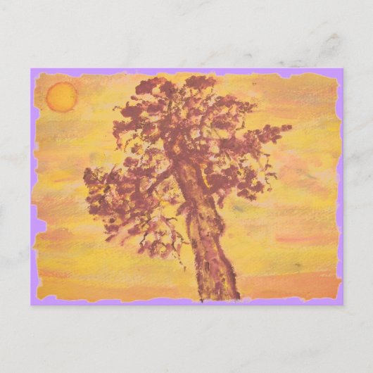 ジュニパーの木の夕日 ポストカード (正面)