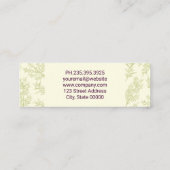 ジュニパーの枝の背景 スキニー名刺 (裏面)