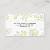 ジュニパーの枝の背景 名刺 (裏面)