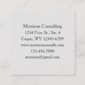 ジュニパーツリーブランチペンインクスケッチ白黒 スクエア名刺 (裏面)