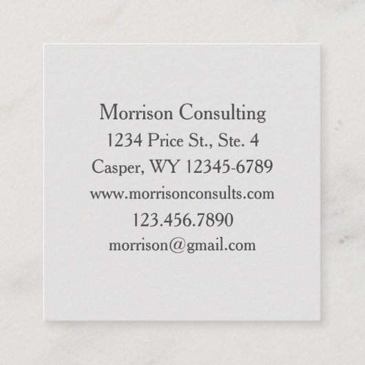 ジュニパーツリーブランチペンインクスケッチ白黒 スクエア名刺 (裏面)