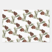 ジュニパーパインツリーブランチコーン&レッドアイレックスベリー ラッピングペーパーシート (正面2)