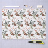 ジュニパーパインブランチCones Ilex Berry 薄葉紙 (クラフト)