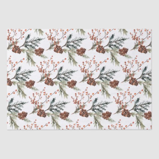 ジュニパーパインブランチCones Ilex Berry 薄葉紙 (正面)