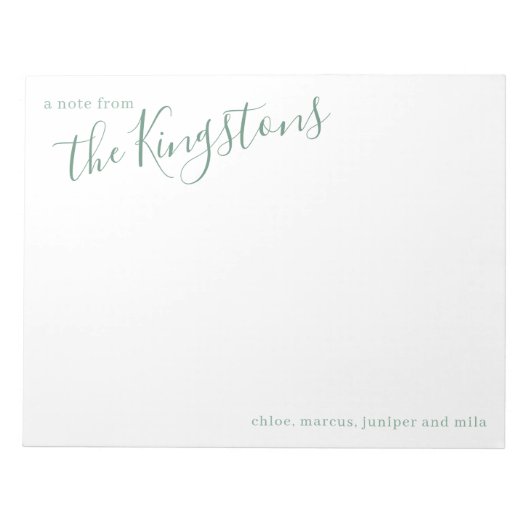 ジュニパーファミリー名スクリプト ノートパッド (正面)