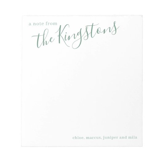 ジュニパーファミリー名スクリプト ノートパッド (正面)