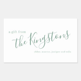 ジュニパーファミリー名スクリプト 長方形シール