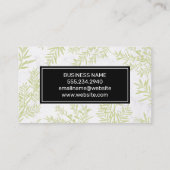 ジュニパーブランチ黒いフレーム背景 名刺 (裏面)