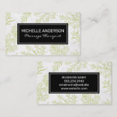 ジュニパーブランチ黒いフレーム背景 名刺 (正面/裏面)