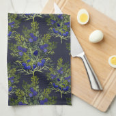 ジュニパーベリーの模様 キッチンタオル (四つ折り)