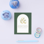 ジュニパーモダングリーン結婚式招待状 チラシ (シングル)