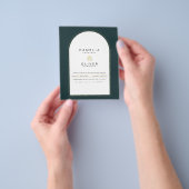 ジュニパーモダングリーン金ゴールド結婚式QRコードを招待 チラシ (手)