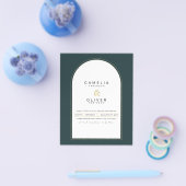 ジュニパーモダングリーン金ゴールド結婚式QRコードを招待 チラシ (シングル)