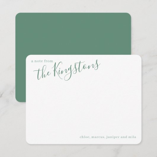 ジュニパー ファミリー ネーム スクリプト ノートカード (正面/裏面)