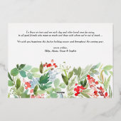 ジュニパー&ホリーリースメリークリスマスフォト 箔シーズンカード (裏面)