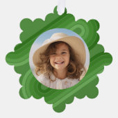 ジュニモダンパーミニマルのの陰ストライプ点 – 写真 オーナメントカード (正面)