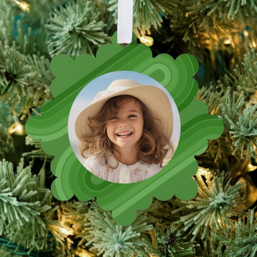 ジュニモダンパーミニマルのの陰ストライプ点 – 写真 オーナメントカード (インサイチュ (木))