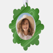 ジュニモダンパーミニマルのの陰ストライプ点 – 写真 オーナメントカード (左)