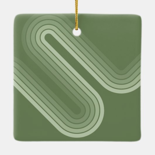 ジュニモダンパーミニマルのの陰ストライプ点 – 写真 セラミックオーナメント (裏面)