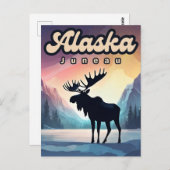 ジュヌアオアラスカムースオーロラオーロラノーザンライトズ自然 ポストカード (正面/裏面)