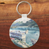 ジュヌオークルーズポートウォーターカラーアートキーチェーン キーホルダー (正面)