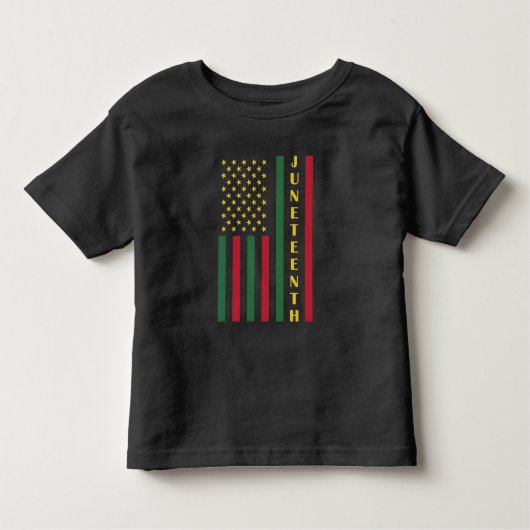 ジュネウドフリーお祝いアメリカ国旗 トドラーTシャツ (正面)