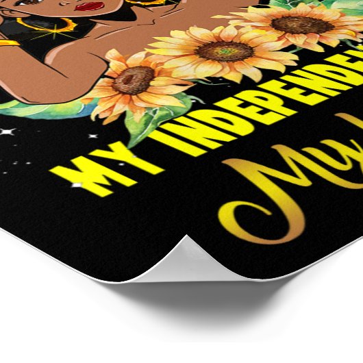 ジュネクセフマイインディペンデンスデイ私の誕生日ブラックQ ポスター (角)