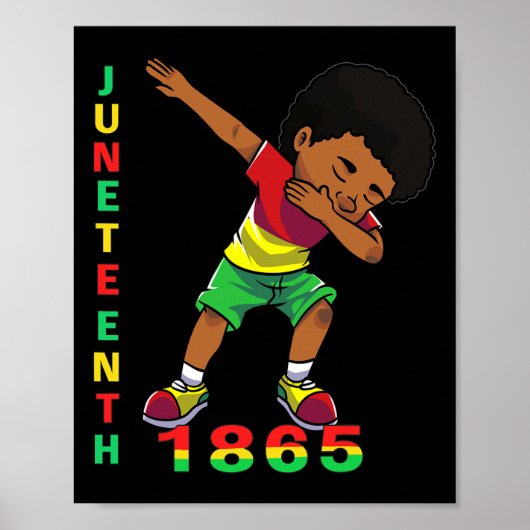 ジュネクセフ少年キッズ1865 Dabbing Black African Am ポスター (正面)